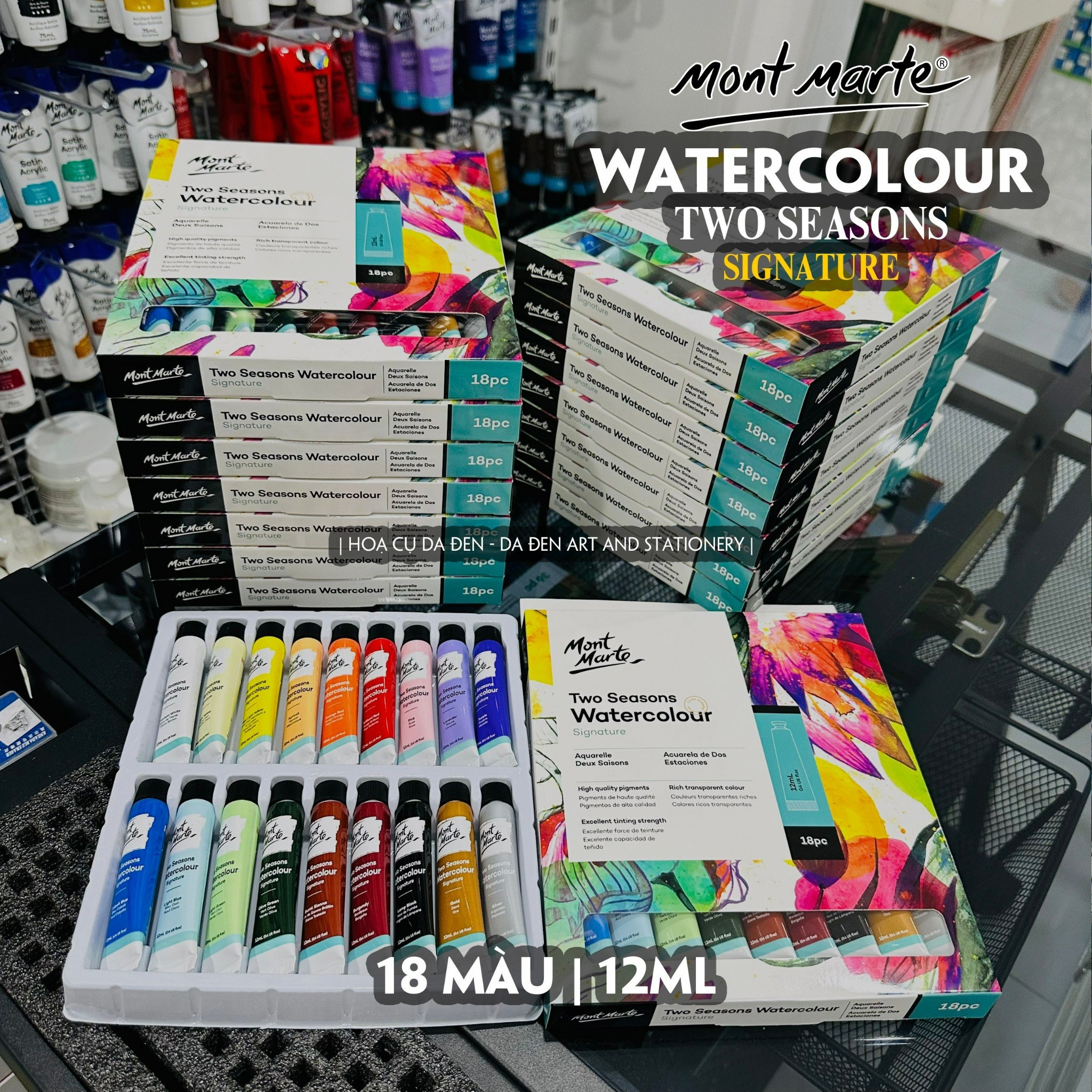 Mont Marte Two Seasons Watercolor Paint Sets 18pc x 12ml