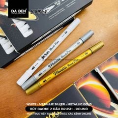 [DA ĐEN] Bút Cọ Nhũ Baoke 2 Đầu MP2960