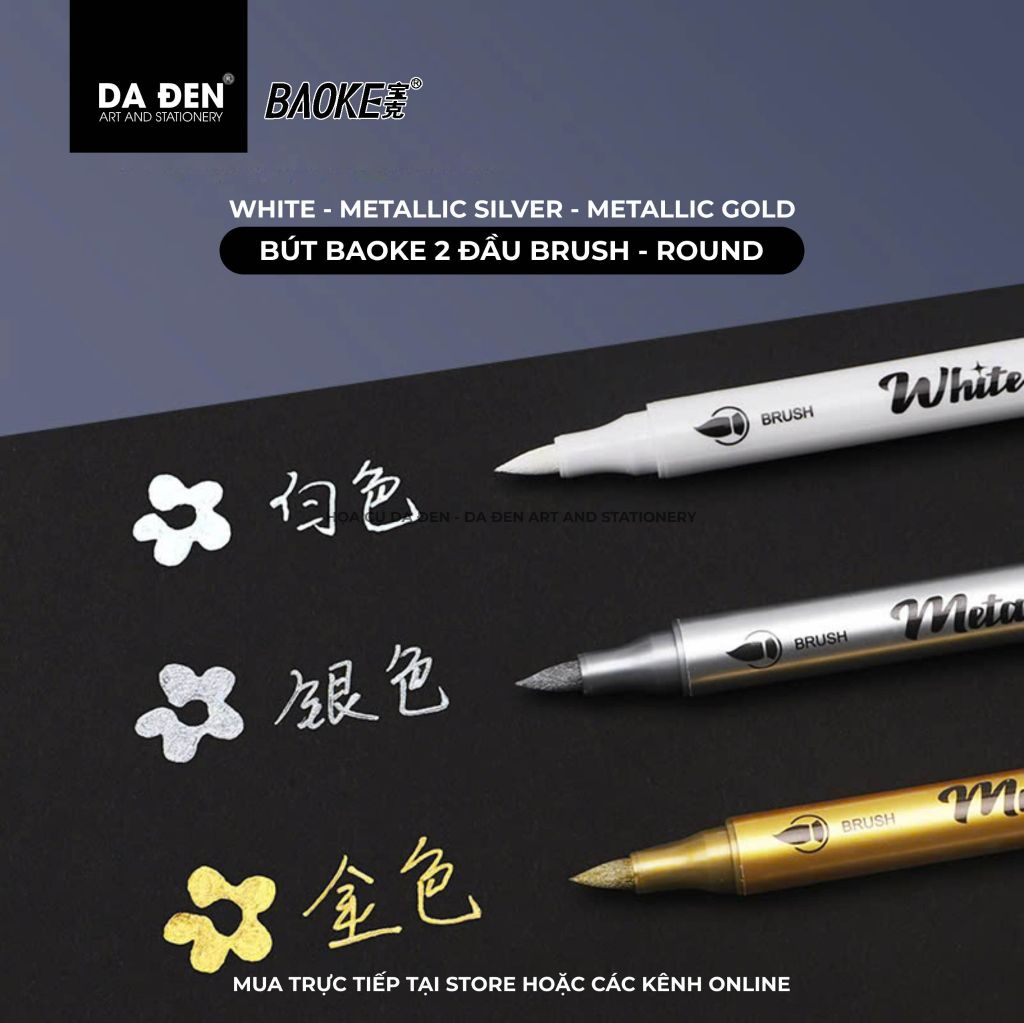 [DA ĐEN] Bút Cọ Nhũ Baoke 2 Đầu MP2960