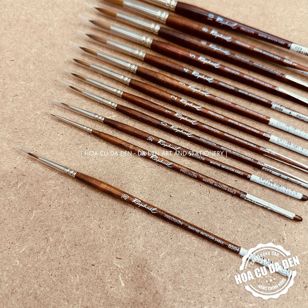 [DA ĐEN] Cọ Tỉa Tròn Raphael 8504 | Raphaël Precision Round Watercolour Brushes Series 8504