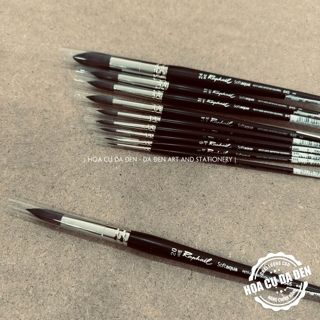 [DA ĐEN] Cọ Tròn Raphael 845 SoftAqua | Raphael 845 Softaqua Synthetic Brush - Round