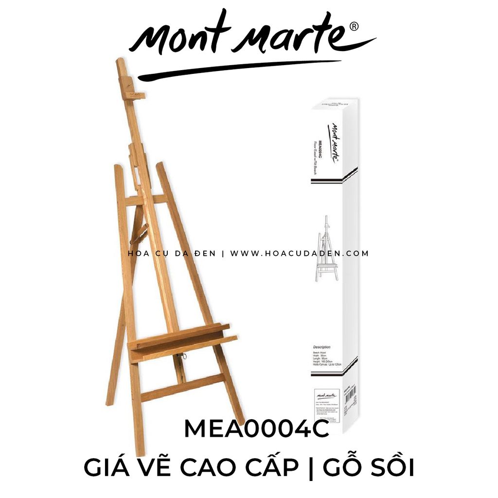 [DA ĐEN] Giá Vẽ Mont Marte MEA0004C Gỗ Sồi Cao Cấp