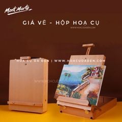 [DA ĐEN] Hộp Đựng Kiêm Giá Vẽ Gỗ Sồi Mont Marte