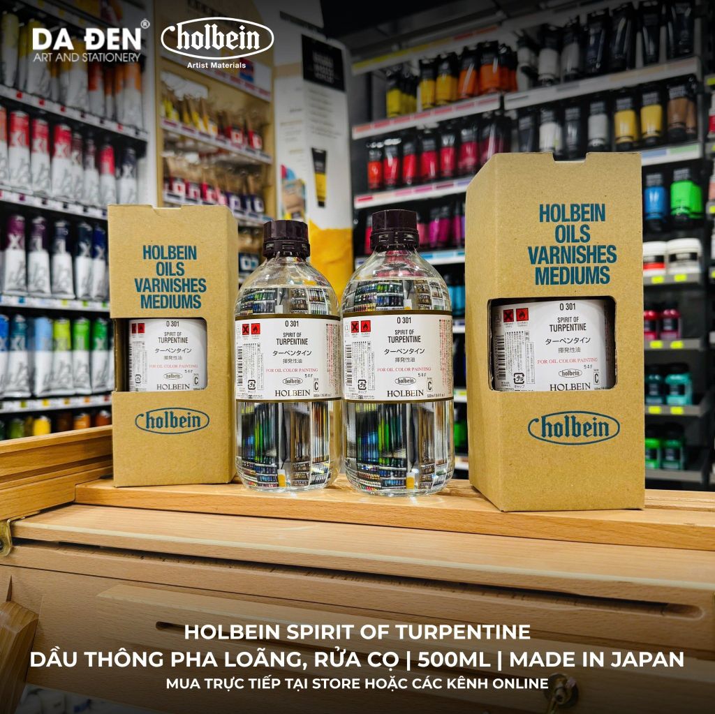 [DA ĐEN] Dầu Thông Tinh Chế Spirit of Turpentine của Holbein 55ml & 500ml