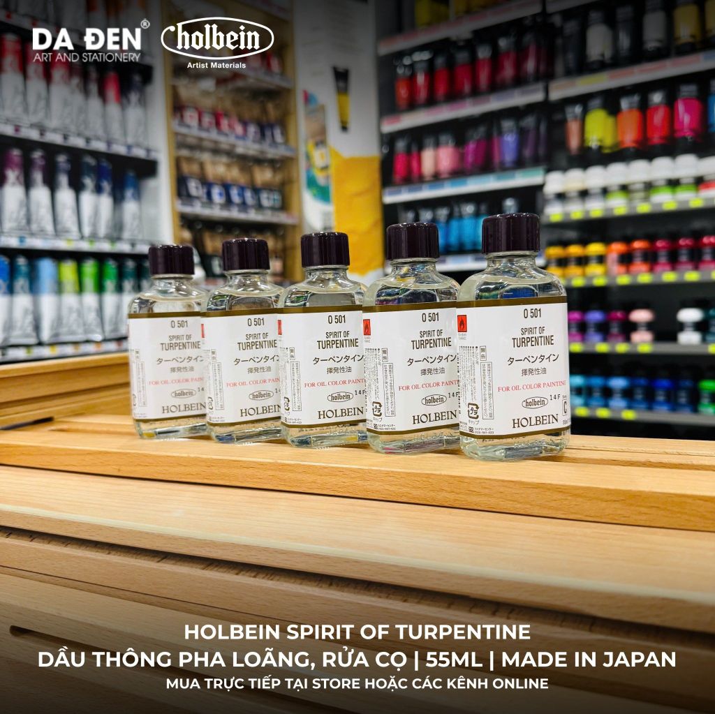 [DA ĐEN] Dầu Thông Tinh Chế Spirit of Turpentine của Holbein 55ml & 500ml