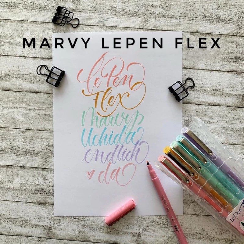 Bút LePen Flex Đầu Brush Marvy (4800) Set 6 Bút