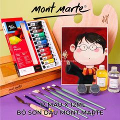 [DA ĐEN] Bộ Sơn Dầu Mont Marte 12 Màu x 12ml