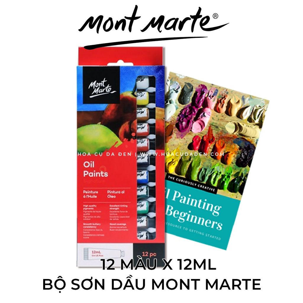 [DA ĐEN] Bộ Sơn Dầu Mont Marte 12 Màu x 12ml