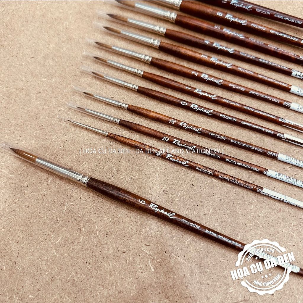 [DA ĐEN] Cọ Tỉa Tròn Raphael 8504 | Raphaël Precision Round Watercolour Brushes Series 8504