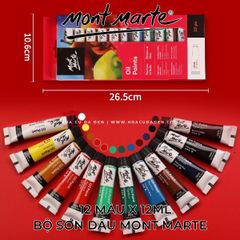 [DA ĐEN] Bộ Sơn Dầu Mont Marte 12 Màu x 12ml