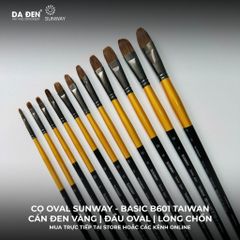 [DA ĐEN] Cọ Oval Sunway Basic B601 Taiwan Lông Chồn