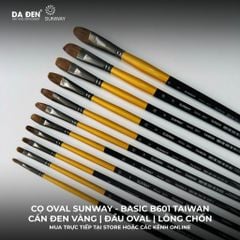 [DA ĐEN] Cọ Oval Sunway Basic B601 Taiwan Lông Chồn