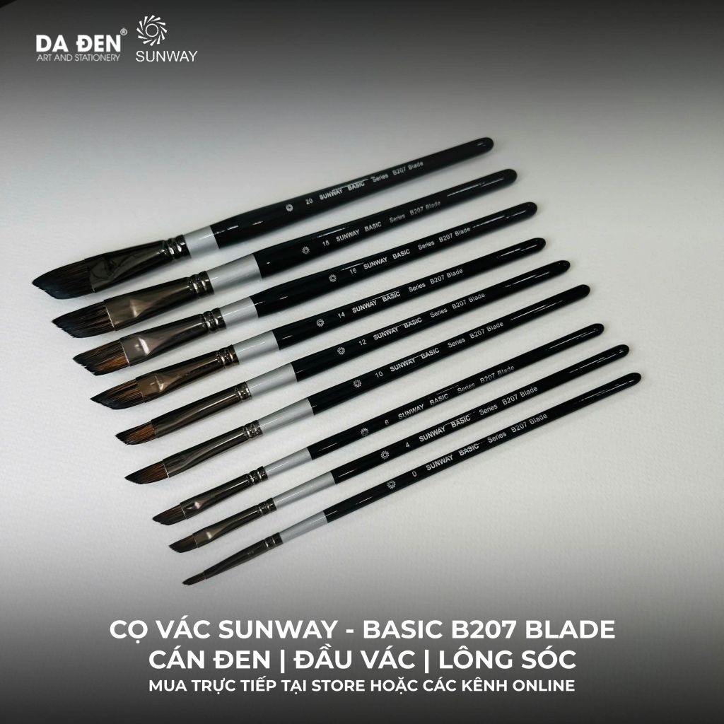 [DA ĐEN] Cọ Vác Sunway Basic B207 Blade Lông Sóc