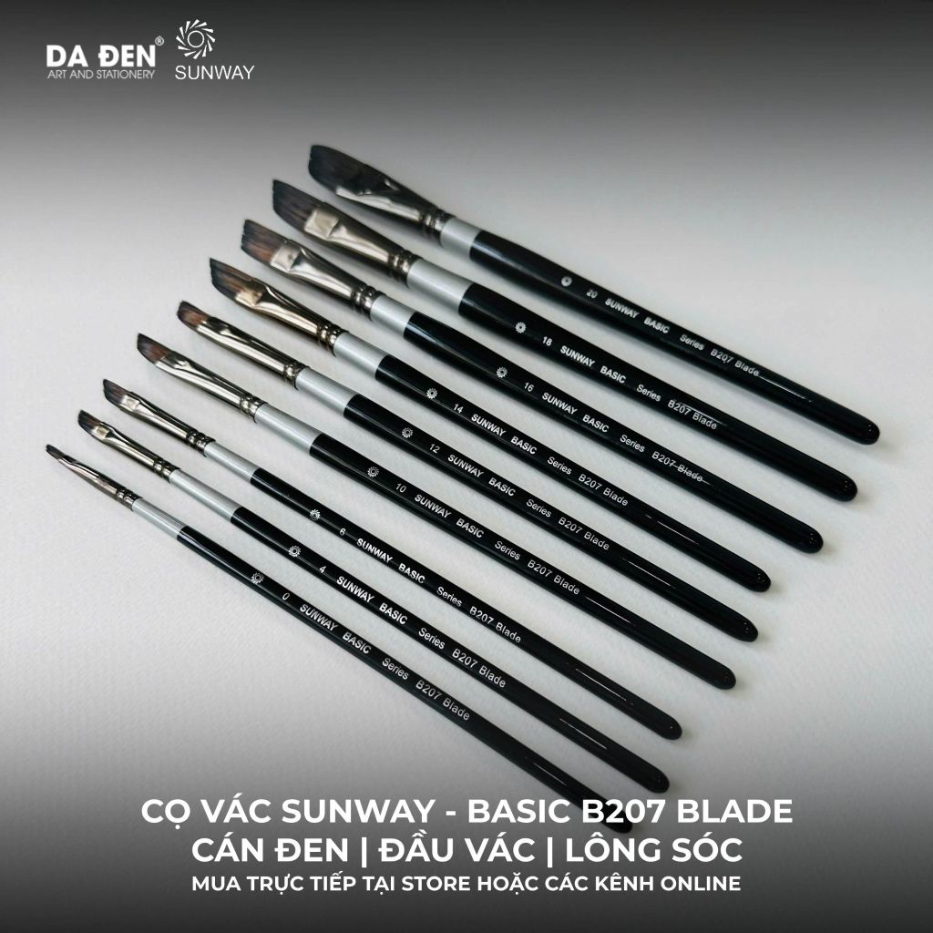 [DA ĐEN] Cọ Vác Sunway Basic B207 Blade Lông Sóc