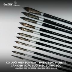 [DA ĐEN] Cọ Lưỡi Mèo Sunway - Basic B207 Filbert Lông Sóc