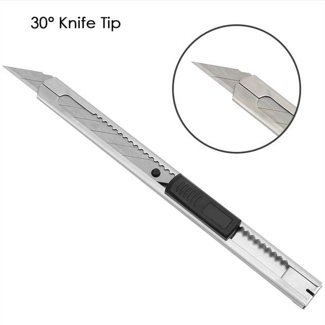 Dao Rọc Giấy Gọt Chì Inox DELI 2034 Lưỡi Dao 30 Độ