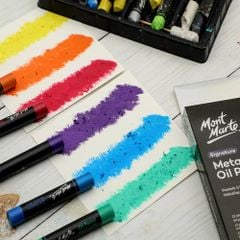 Sáp Dầu Mềm Mont Marte Metallic Oil Pastels Signature 12 Màu (MMPT0039)