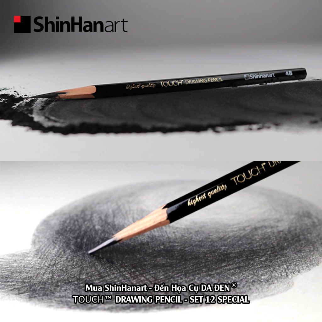 [DA ĐEN] Set 12 Bút Chì Phác Thảo Cao Cấp của Touch Shinhan