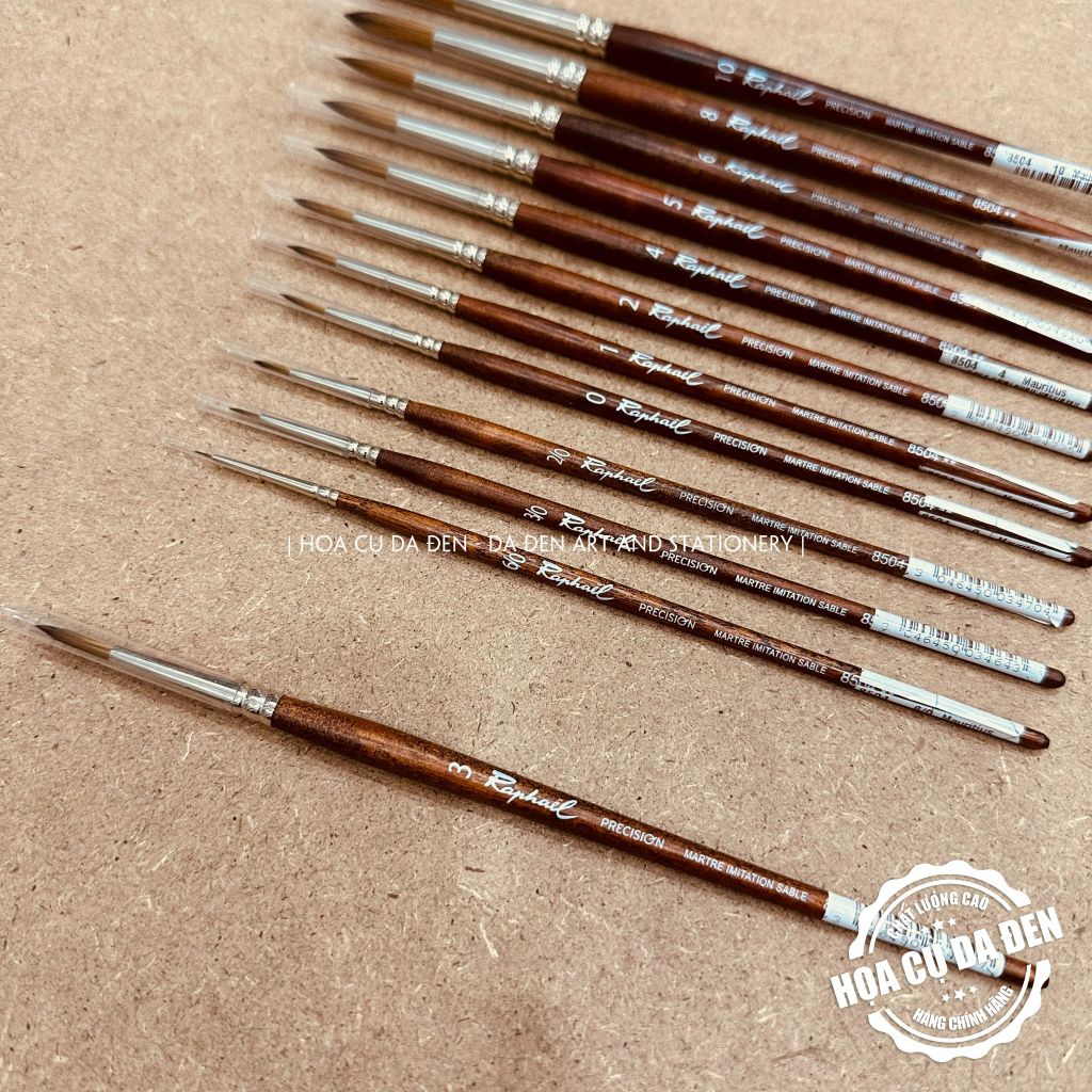 [DA ĐEN] Cọ Tỉa Tròn Raphael 8504 | Raphaël Precision Round Watercolour Brushes Series 8504