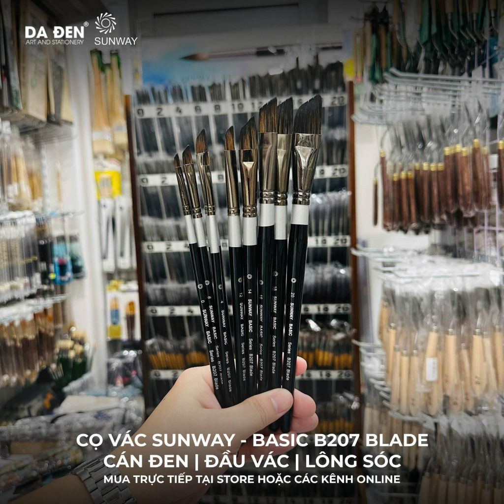 [DA ĐEN] Cọ Vác Sunway Basic B207 Blade Lông Sóc