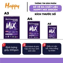 Sổ Vẽ Đa Chất Liệu Happy Multi Purpose 200gsm 30 Tờ