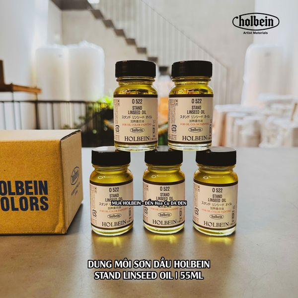 [DA ĐEN] Holbein - Dung Môi Sơn Dầu, Dầu Lanh Đọng Stand Linseed Oil 55ml