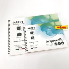 Sổ Vẽ Màu Nước Happy 300gsm - 15 Tờ