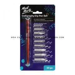 [DA ĐEN] Bộ Bút Sắt Signature Calligraphy Mont Marte 9 Ngòi