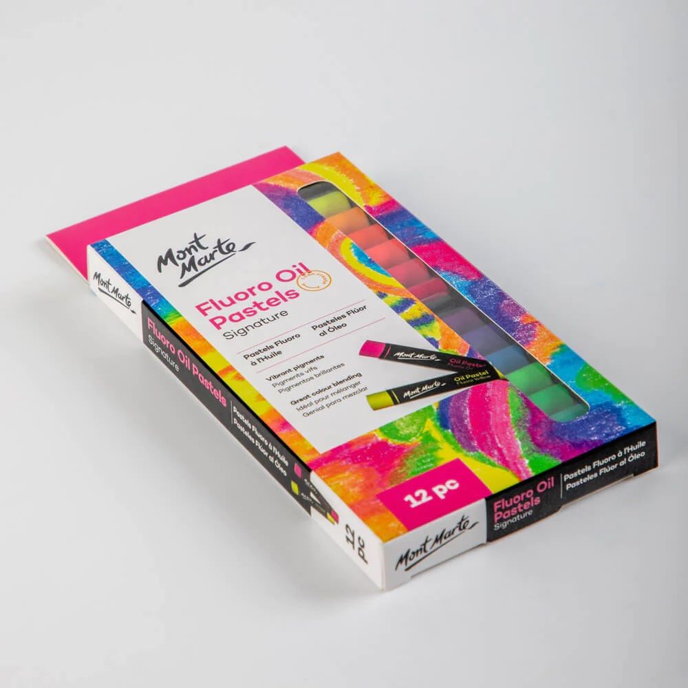 Sáp Dầu Mềm Mont Marte Fluoro Oil Pastels Signature 12 Màu (MMPT0036)