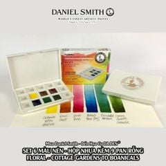 [DA ĐEN] Daniel Smith - Set 6 Màu Nước Nén Floral Half Pan