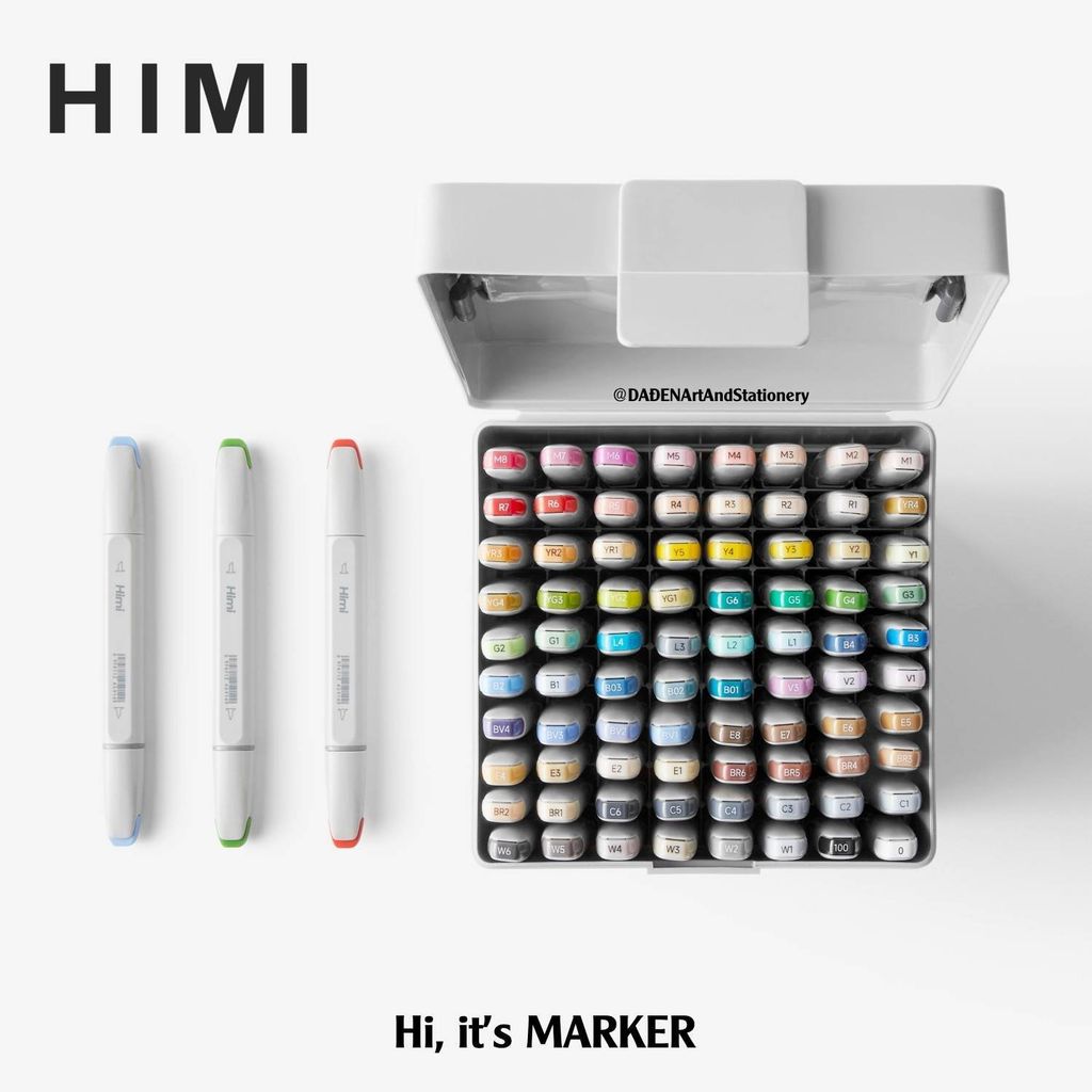 Bộ Bút Marker 2 Đầu Himi CC Cao Cấp 32|48|80 Màu