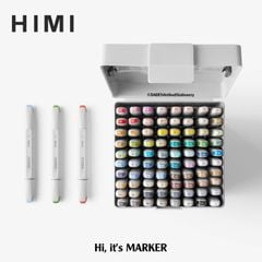 Bộ Bút Marker 2 Đầu Himi CC Cao Cấp 32|48|80 Màu