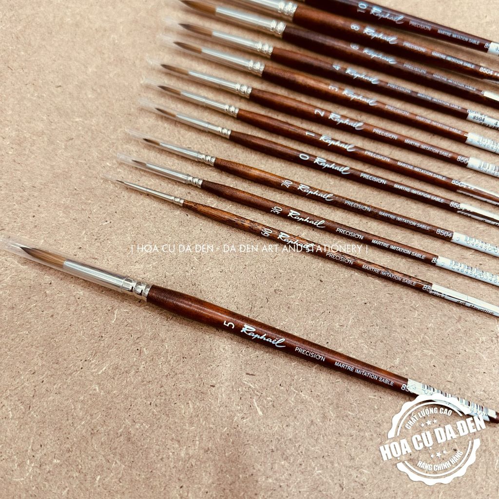 [DA ĐEN] Cọ Tỉa Tròn Raphael 8504 | Raphaël Precision Round Watercolour Brushes Series 8504