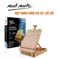 [DA ĐEN] Hộp Đựng Kiêm Giá Vẽ Gỗ Sồi Mont Marte