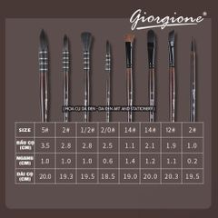 Bộ 10 Cọ Vẽ Kèm Túi Đựng Cao Cấp Giorgione G-288