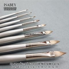 [DA ĐEN] Cọ Sơn Dầu Cao Cấp Lông Chồn Siberian - Dáng Cọ Lưỡi Mèo Series 6176 của Isabey