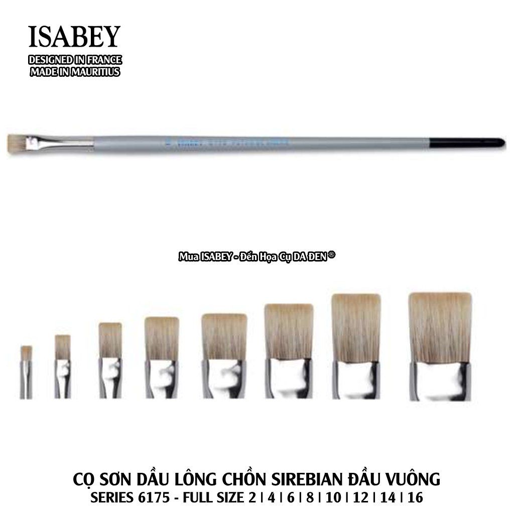 [DA ĐEN] Cọ Isabey Sơn Dầu Đầu Vuông Cao Cấp Lông Chồn Siberian - Series 6175