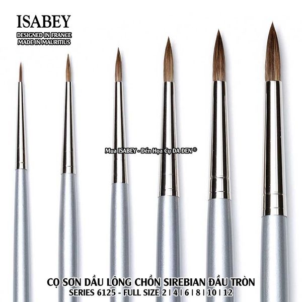 [DA ĐEN] Cọ Isabey Sơn Dầu Đầu Tròn Cao Cấp Lông Chồn Siberian - Series 6125