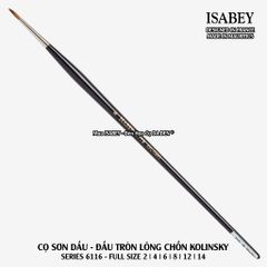 [DA ĐEN] Cọ Sơn Dầu Cao Cấp Lông Chồn Kolinsky Đầu Tròn Series 6116 của Isabey