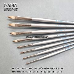 [DA ĐEN] Cọ Sơn Dầu Cao Cấp Lông Chồn Siberian - Dáng Cọ Lưỡi Mèo Series 6176 của Isabey