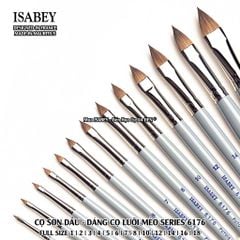 [DA ĐEN] Cọ Sơn Dầu Cao Cấp Lông Chồn Siberian - Dáng Cọ Lưỡi Mèo Series 6176 của Isabey
