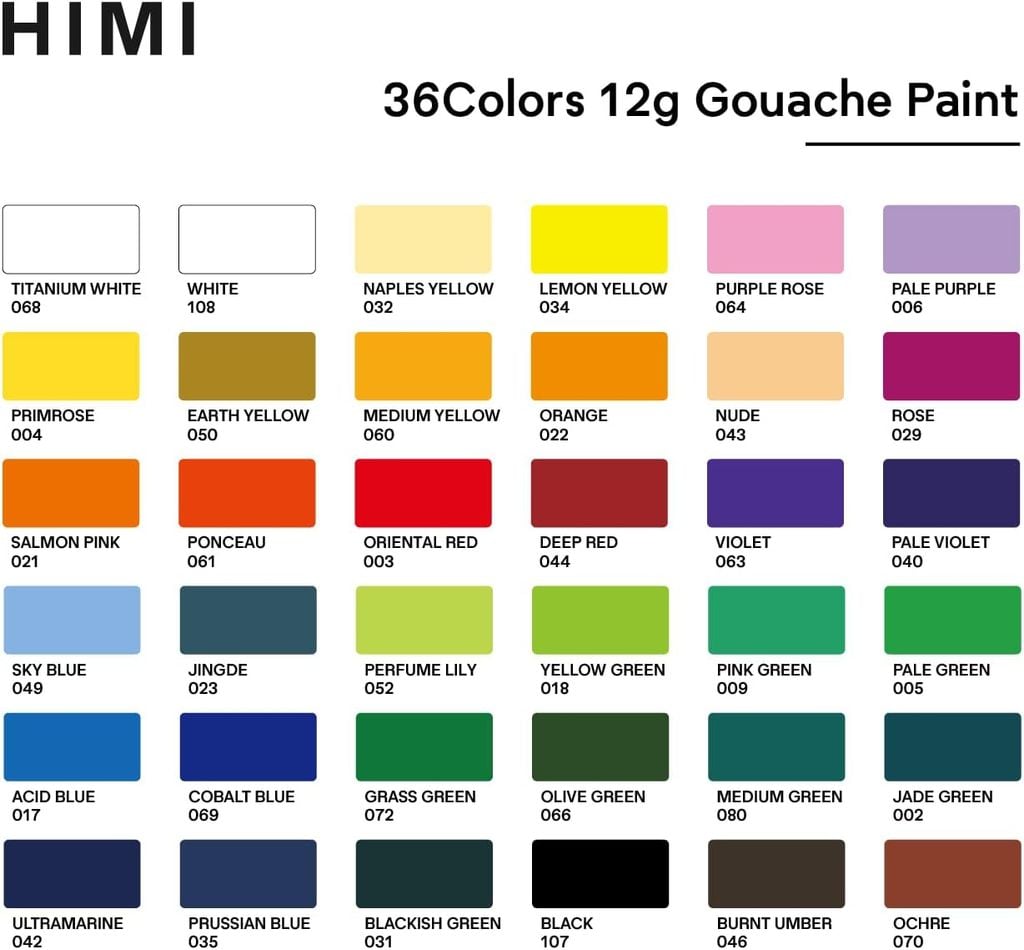 [DA ĐEN] Màu Gouache Himi Twin Plit Cup Phiên Bản Mới