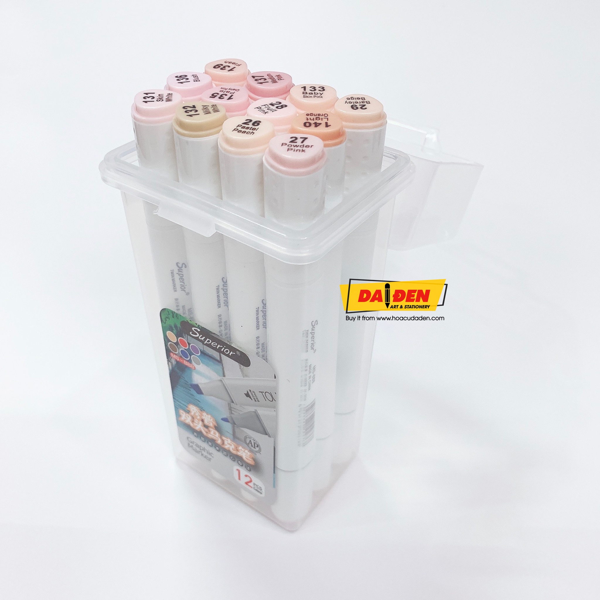 Bộ Bút Marker Màu Da Và Các Tone 12 Màu Touch Liit Và Touch Soft Head