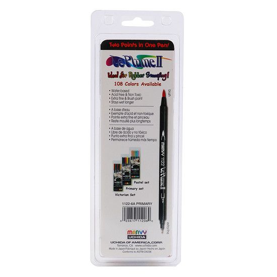 Bút Marker Brush 2 Đầu Marvy 1122-6A