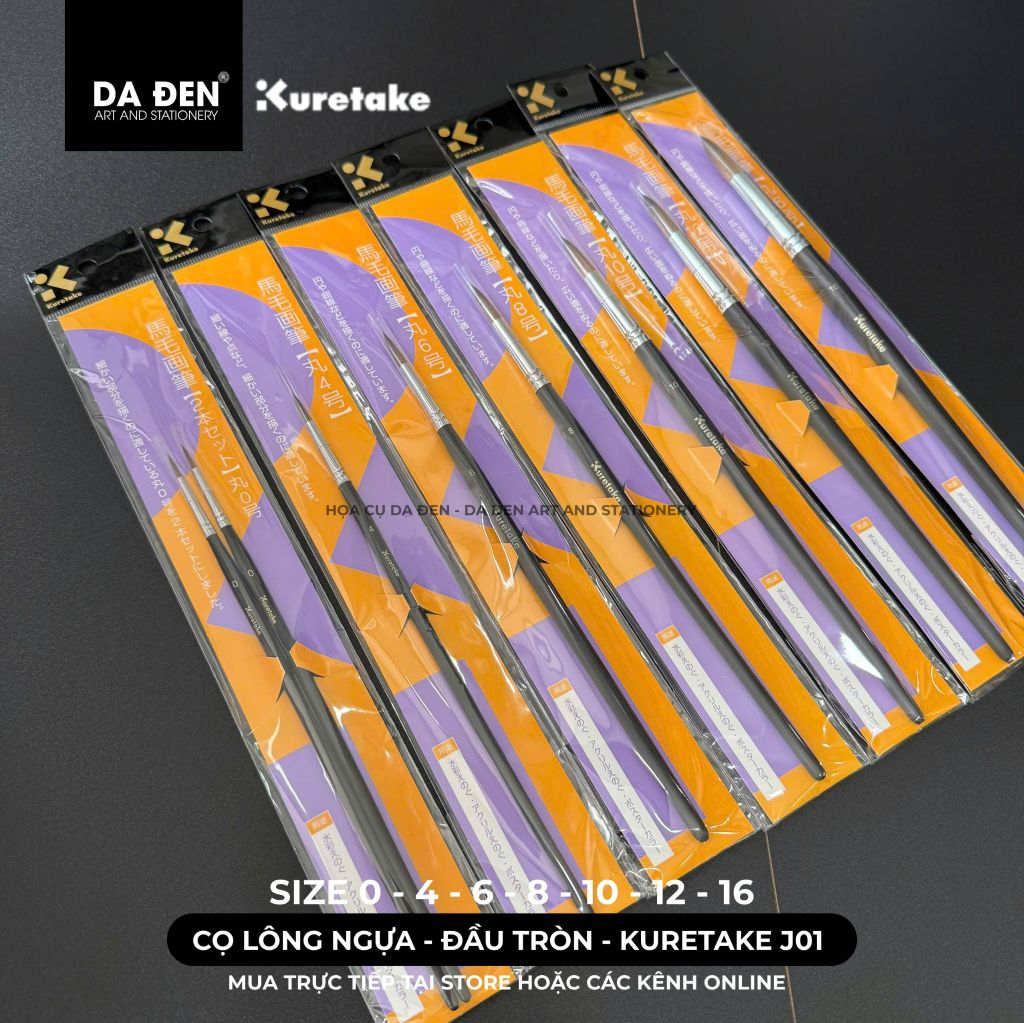 [DA ĐEN] Cọ Lông Ngựa Đầu Tròn Kuretake J01