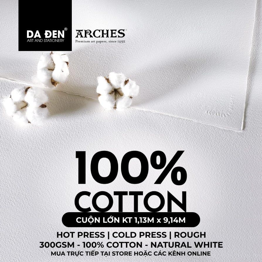 [DA ĐEN] Giấy Arches Cuộn Lớn 1,13m x 9,14m