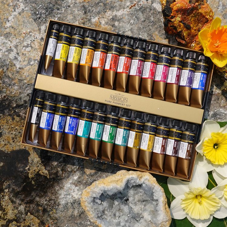 Bộ Màu Nước Mijello Mission Gold Artist 24 Màu x 15ML + 2.7ML (MWC-1524P Pure Pigment)