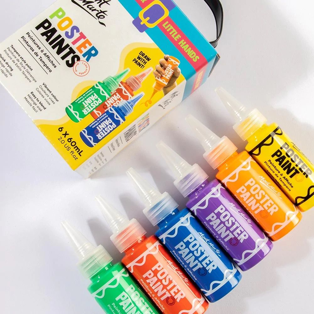 Mont Marte Poster Paints 6pc x 60ml (2 US fl.oz)