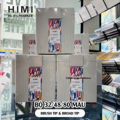 Bộ Bút Marker 2 Đầu Himi CC Cao Cấp 32|48|80 Màu