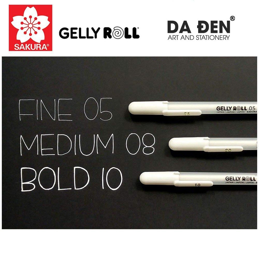 Bút Trắng Gelly Roll SAKURA 05|08|10 Nhật Bản